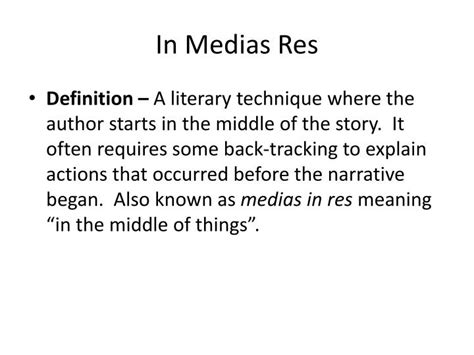 in media res definition|in medias res literary example.
